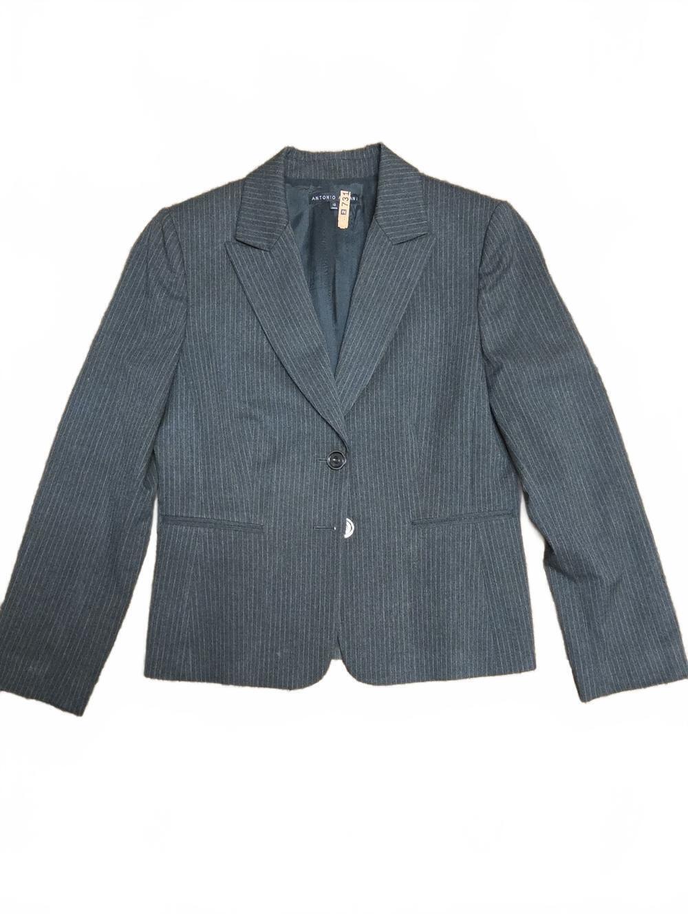 ANTONIO MELANI | Gray Pinstripe Tailored Blazer | 12